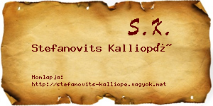 Stefanovits Kalliopé névjegykártya